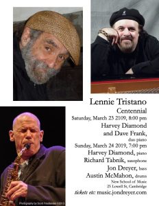 Lennie Tristano Centennial: Harvey Diamond Quartet with Richard Tabnik, Jon Dreyer, Austin McMahon
