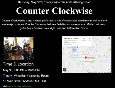 Counter Clockwise - At Theory Wine Bar and Listening Room