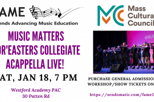 ‘Music Matters’ A Cappella LIVE! with Northeastern University’s Nor’easters in Westford