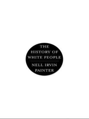 White book cover with title in black circle: The History of White People
