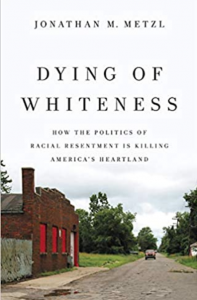 Book cover: Dying of Whiteness with image of road and red barn