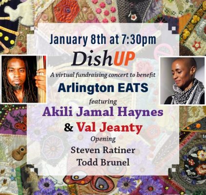 DishUP! Virtual Concert for Arlington EATS, Musicians' Relief, Fri., 1/8, 7:30 pm