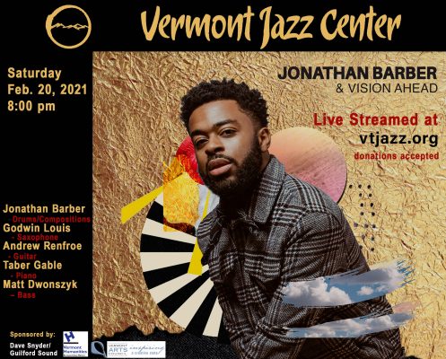 Jonathan Barber’s Vision Ahead- livestream from the Vermont Jazz Center