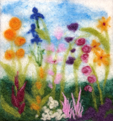 Spring Garden Wool Painting
